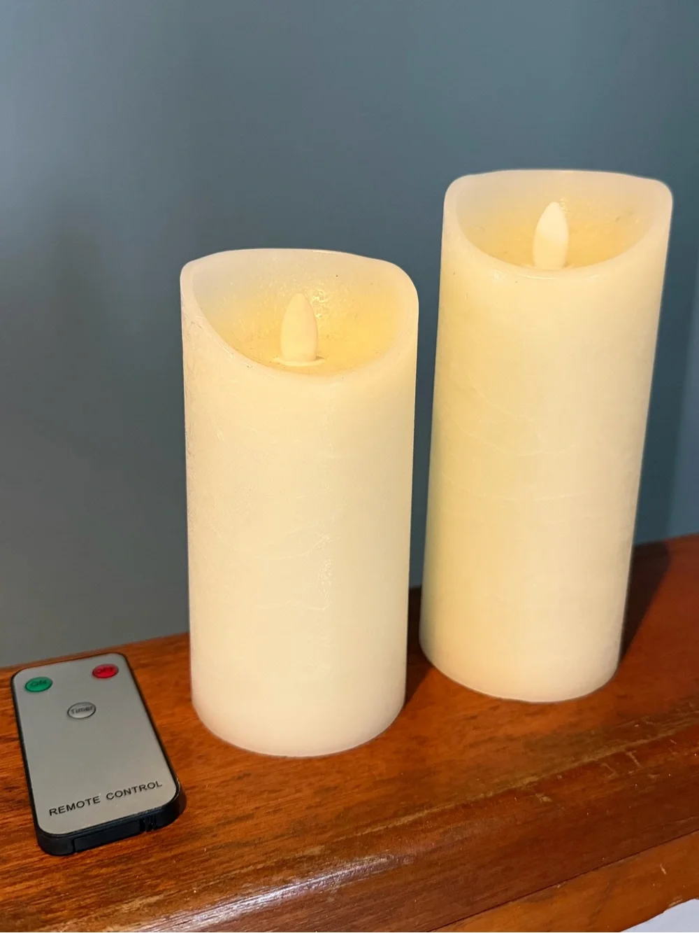 Ivory LED Flameless Pillar Candle Set with Remote
